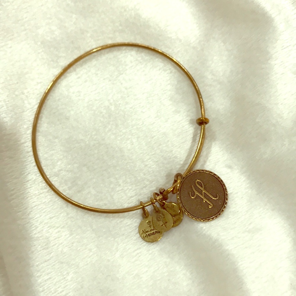 Alex & Ani, gold tone H bracelet